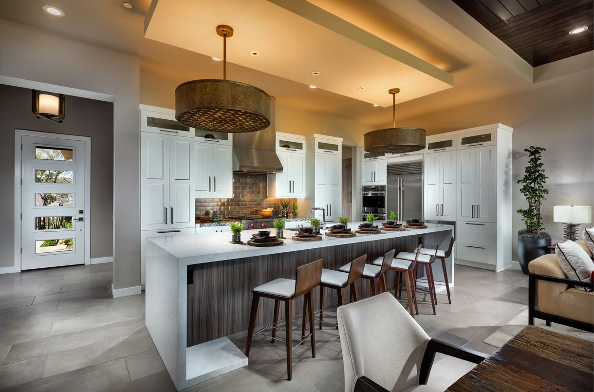 modern kitchen with cove lighting