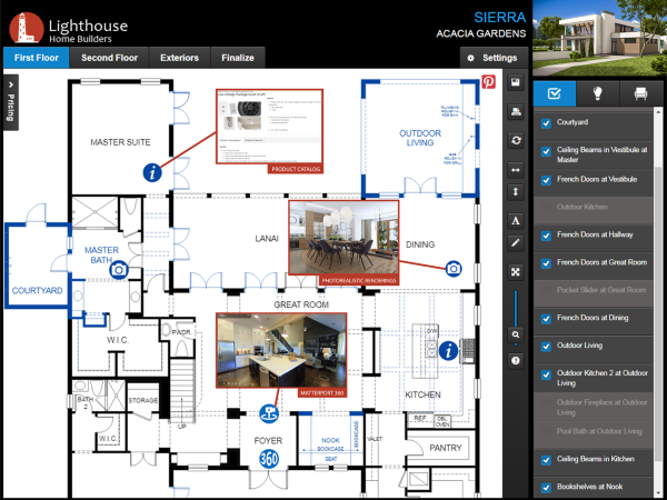 Interactive Floor Plan with Product Links, Photo Galleries, 360 Matterport, and More